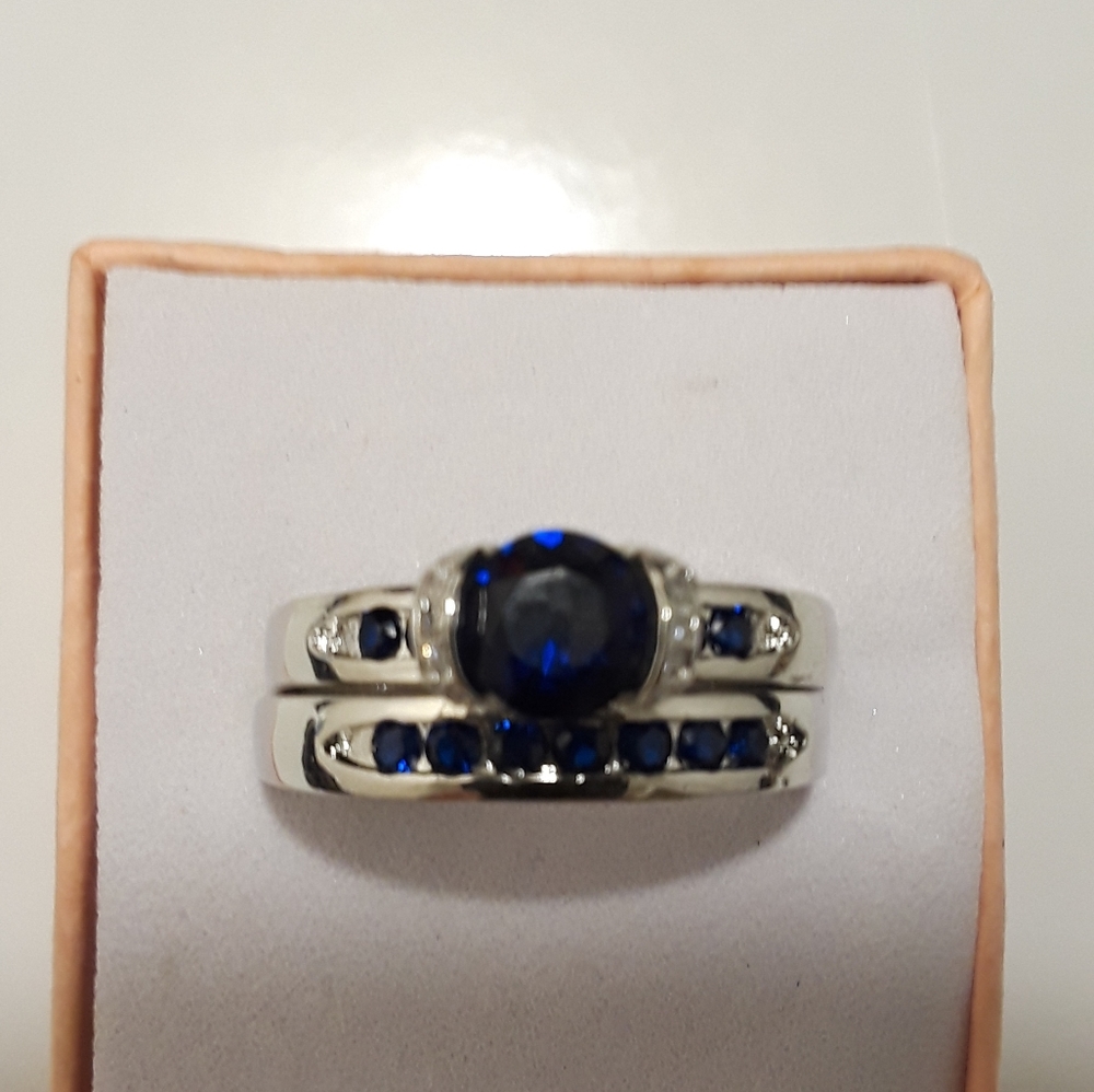 Sterling silver wedding ring set size 9
